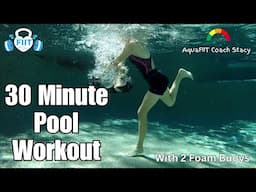 Water Aerobics Workout/ Tone Your Body in 30 Minutes with foam weights