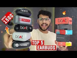 Top 5 Best Earbuds Under 1500 Rs|🔥Best TWS Earbuds Of 2024| Boult W20 ,Boat 161 & More|