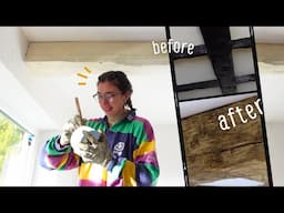 Fixing Painted Wood Beams | Cheap, easy + no mess!