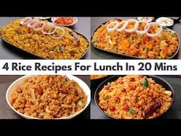 4 New & Easy Rice Recipes in 20 Minutes for Lunch | 4 Unique & Quick Rice Recipes for Lunch