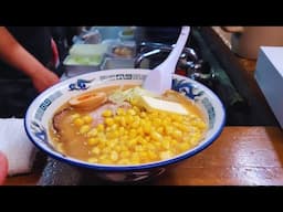 BUTTER RAMEN! Eating at the FAMOUS Ramen NOODLE ALLEY in Sapporo Japan! Foods to Eat Before You Die!