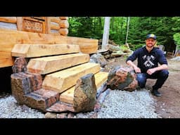 Hand-Cut Stairs from Stone & Timber! / Ep115 / Outsider Cabin Build