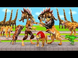 Death Run Who Will Win The Saber Tooth Tiger Vs Elephant,Gorilla,Dinosaur,Wild Animal Revolt Battle