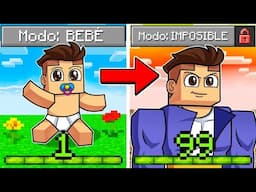 Minecraft PERO Cada Nivel Sube la Dificultad! 😱🔥