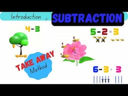 Introduction to subtraction | Basic Subtraction | Early Math for kids | Subtract by Take Away Method