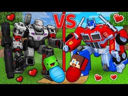 JJ and Mikey: GOOD vs EVIL Transformers Family Battle in Minecraft - Maizen