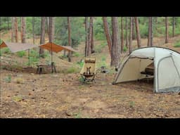 RAIN and STORM Solo Camping with Tent and Tarp, Cozy Relaxing ASMR