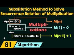 Substitution Method to Solve Recurrence Relation of Multiplications