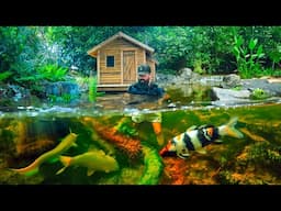 Building NEW FISH POND with NATURAL STREAM in my Backyard | Underwater exploration