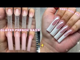 GLAZED FRENCH POLYGEL NAILS✨ BEGINNER FRIENDLY POLYGEL APPLICATION & EASY NAIL ART! | Nail Tutorial