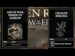 WHERE TO FIND Ash of war Shriek of Sorrow AND Crusade Insignia IN Elden Ring Shadow of the Erdtree