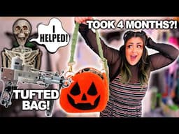 The ULTIMATE Halloween Bag or A DIY DISASTER?! Tufted Jack-O-Lantern Bag! 🎃