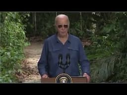 Joe Biden 'wanders into the Amazon' after delivering remarks