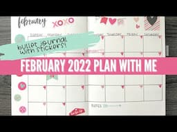 February Plan with Me ❤️ Minimalist Bullet Journal with Stickers