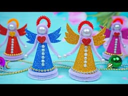 Glitter Foam Paper Crafts🎄 How to Make Cute Christmas Angel🎄 DIY Homemade Christmas Crafts Idea