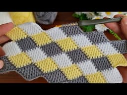 Super Easy Tunisian Knitting Pattern Baby Blanket - Tunus işi Çok Kolay Gösterişli Örgü Modeli..