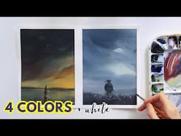 How to Paint TWO atmospheric landscapes with only FOUR colors