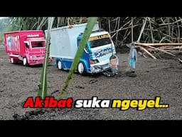 Truk Kiki core terjebak ranjau ||versi miniatur truk #ceritarakyat