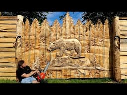 I made wooden GATES with a CHAINSAW in the country house