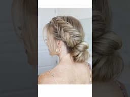 Fishtail Updo 🩷 #hairstyletutorial #hairstyle #haircare #hairshorts #hairtok #easyhair #hairupdo