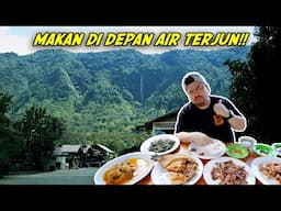 BANTAI SEMEJA PENUH MAKANAN DI DEPAN AIR TERJUN!!