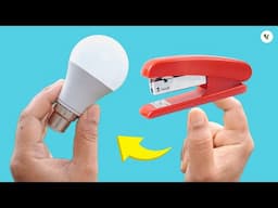 Free Led Bulb Repair without soldering iron /led bulb repair by using stapler....💡💡💡🔥🔥🔥