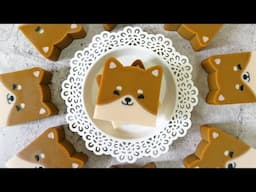 柴犬手工皂 - Shiba Inu soap making with acrylic scrapers and stamps, coldprocess - 手工皂