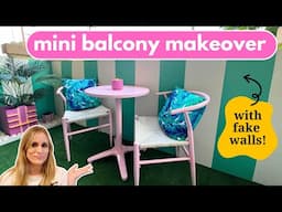 Colorful Renter-Friendly Tiny Balcony Makeover (Inspired by Miami!)