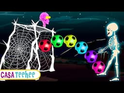 LIVE 🔴 Jogo de futebol de esqueletos malucos | Halloween Songs + Scary Nursery Rhymes