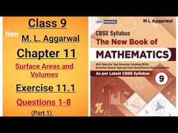 New ml aggarwal class 9 maths chapter 11 Surface Areas and Volumes exercise 11.1 question 1-8 part 1