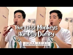 Five Little Monkeys Humpty Dumpy - Recorder Cover with Letter Notes and Lyrics