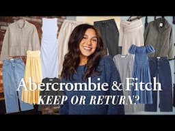 FALL ABERCROMBIE TRY-ON HAUL! (dresses, cardigans, jeans, loungewear, basics, 7 mon pregnant) | 2024