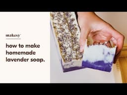 how to make homemade lavender swirl soap 🧼