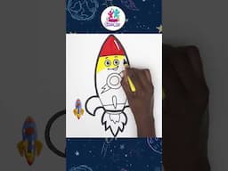 How To Draw Rocket Step By Step #shorts #howto #drawing #kidsvideo #cartoon #diy #popit