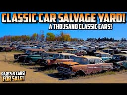 HUGE CLASSIC CAR JUNK YARD!!! A THOUSAND CLASSIC CARS!! Classic Car Salvage Yard. Junk Town USA 2024