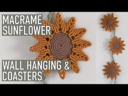 DIY Macrame Tutorial: Sunflower Wall Hanging/Large Coasters!