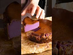 Halloween Purple Sweet Potato Burnt Basque Cheesecake 紫芋のバスクチーズケーキ #halloween #asmr #shorts