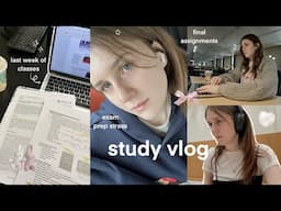 STUDY VLOG 🖇️ last week of class, exam prep stress, final assignment, busy days & lots of studying