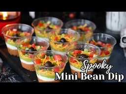 Spooky Mini Bean Dip Cups 🎃  Easy Halloween Recipe!