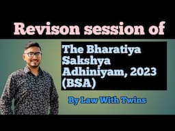 Bhartiya Sakshaya Adhiniyam,2023 | BSA | Evidence law | New Evidence Act | ccsu | hpu | PU |CU| MDU