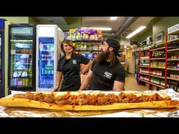 WIN $50 CASH IF YOU CAN FINISH THIS GIANT MEATBALL SUB IN CHICAGO! | BeardMeatsFood